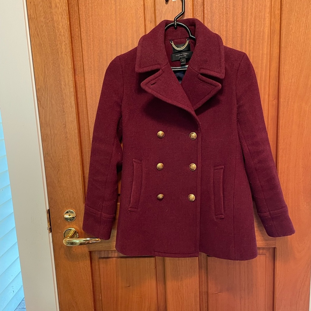 J.Crew Majesty peacoat 6P Burgundy